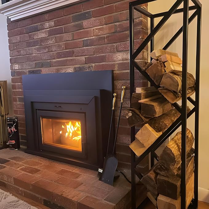 YOHSNOR Indoor Firewood Rack - Adjustable Storage Holder for Fireplace & Outdoor Fire Pits - Durable Welded Joint, Easy Assembly, Multi-Space Decorative & Functional Log Rack - Ideal Stove Accessories