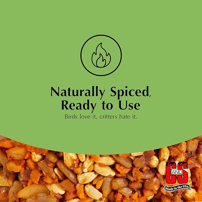 C&S Ready to Use Hot Pepper Bird Seed Cylinder, Spicy Wild Bird Outdoor Feeder with Hanger, 1.76 Pound Cylinder, 2 Pack