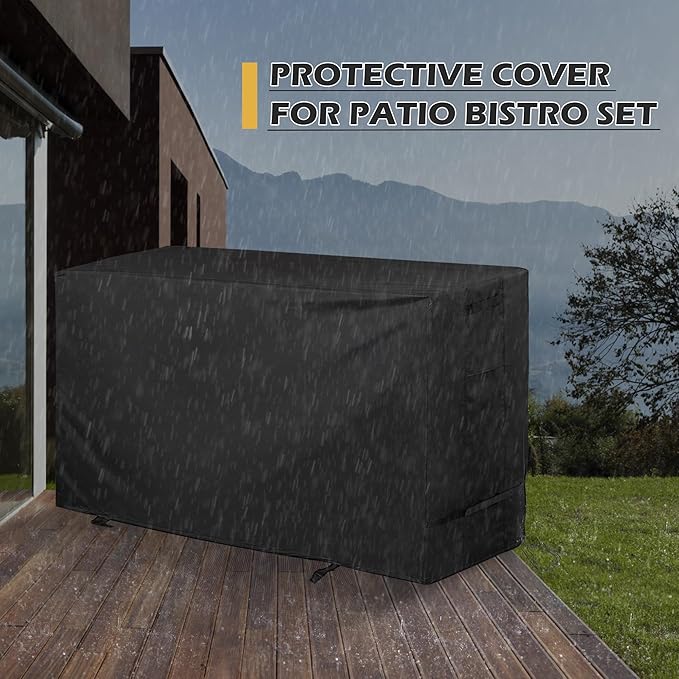 Patio Bistro Set Cover for 3 Piece Patio Set, Patio Table and Chairs Cover for 3 Pieces Patio Furniture Set/Balcony Furniture Set