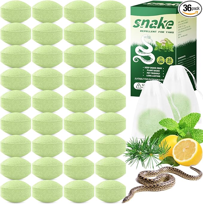 36 Pack Natural Snake Repellent, Snake Repellent for Outdoor Yard Garden House | Long-Lasting Protection | Safe for Dogs and Children