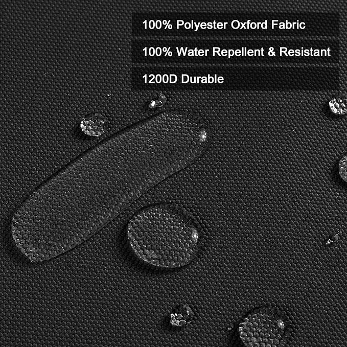 Thickened Waterproof Canvas Fabric by The Yard 1200D 58" W Outdoor Upholstery Material Heavy Duty Fabric Water Resistant Sewing Material for Chair Patio Cushion Purse Bag 3 Yard Black
