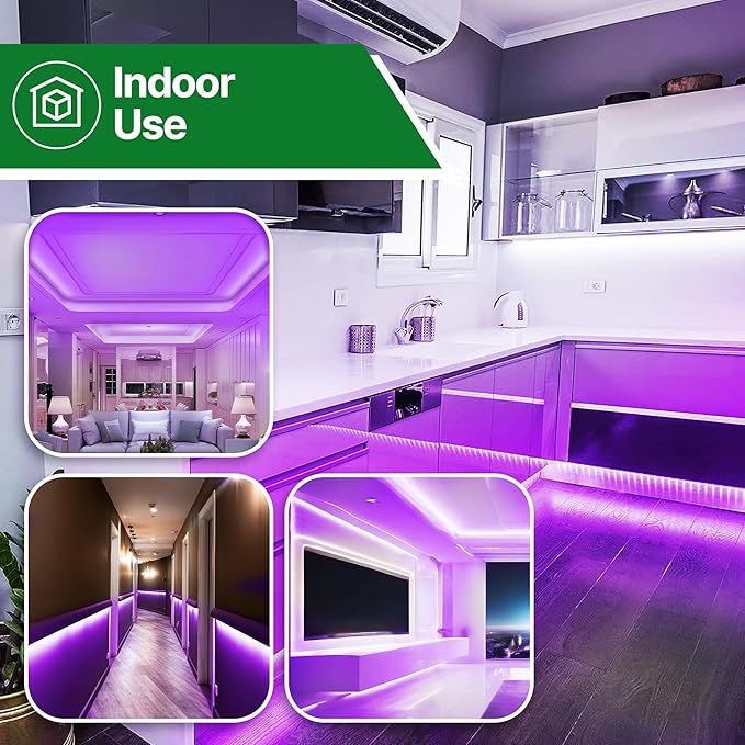 Tupkee LED Rope Light Purple - for Indoor and Outdoor use, 24 Feet (7.3 m) - 10MM Diameter - 144 LED Long Life Bulbs Rope Tube Lights