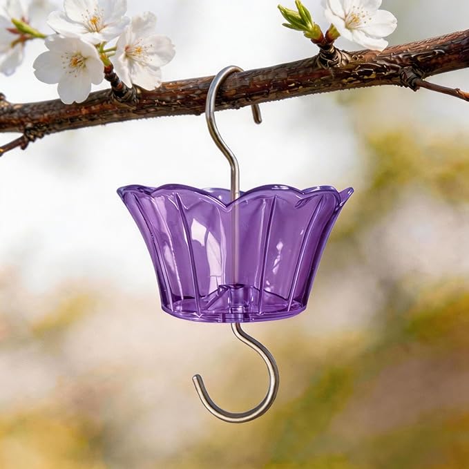 Ant Moat for Hummingbird Feeder - 3 OZ x 4 Pack Insect Guard with Large Capacity (Purple)