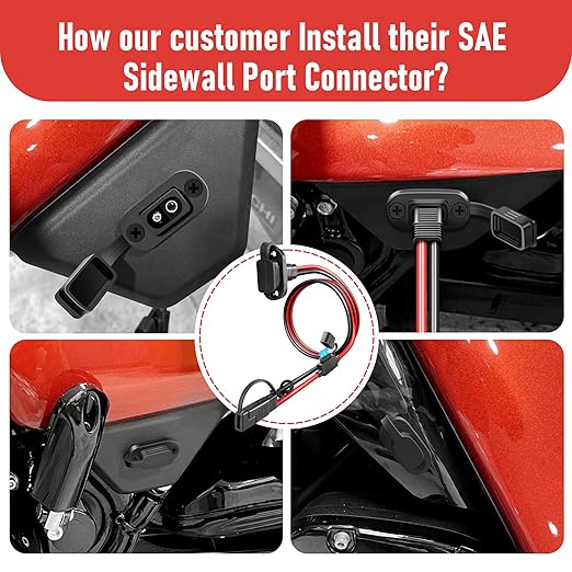 SAE Connector 5FT 10AWG, SAE Battery Quick Connect Plug Waterproof Extension Cable for Solar Panel, Street Glide, Road Glide, Motorcycle Charging Port Upgrade, RV, Solar Generator Battery Charger