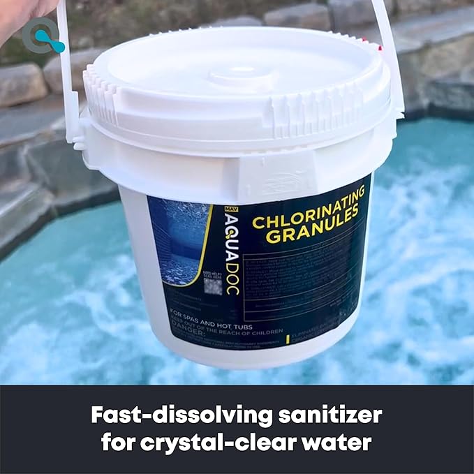 Spa Chlorine for Hot Tub Sanitizer - 5lb - Quick Dissolving Hot Tub Chlorine Granules, Spa Chemicals Made in The USA - AquaDoc