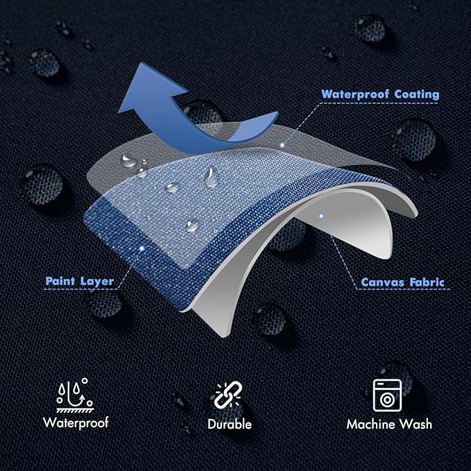 MIULEE Outdoor Waterproof Throw Pillow Covers Set of 2 Relax Decorative Outdoor Square Pillowcases for Chair Patio Garden Couch Tent Balcony Sofa Blue 18x18 Inch