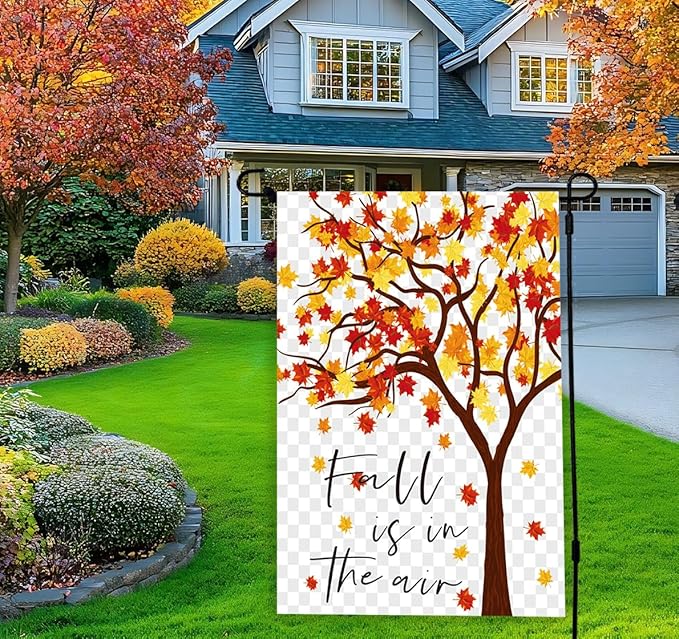 Seasonal Garden Flags Set of 12, 12 x 18 Inch Double-Sided Yard Flags for Spring Summer Fall Winter and Holiday Decorations, Weather Resistant Outdoor Welcome Flag Set (No.1)