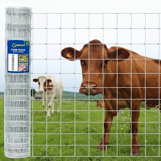 Livestock Fence, 5ft x 164ft Galvanized Cattle Fence, Deer Fence,Heavy Zinc Coating Wire Fencing,Farm Fence for Hog Goat Horse