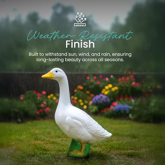 Union Products Goose Outdoor Lawn and Garden Statue, 23" Tall Animal Figurine for Patio, Balcony, or Front Porch Decor, White