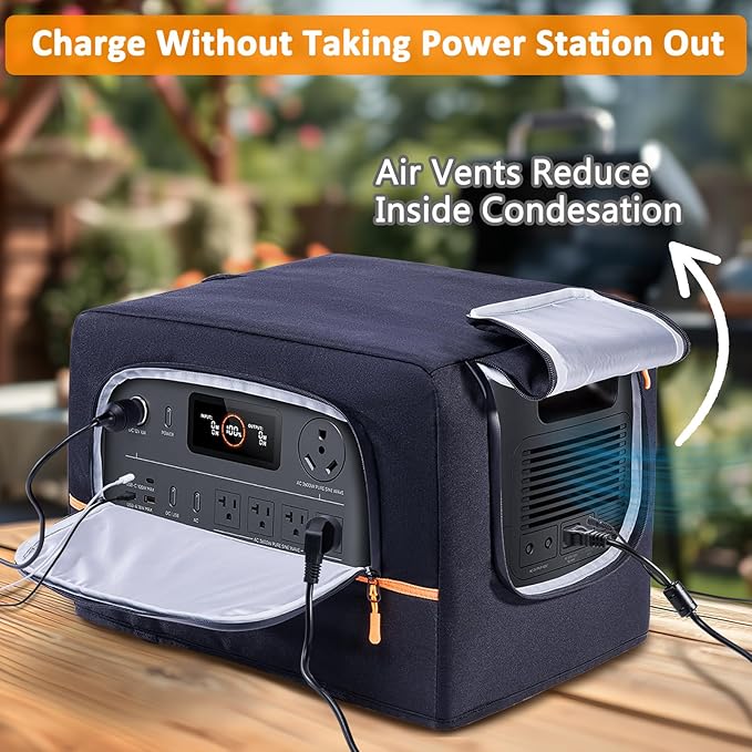 Dust Cover Compatible with Jackery HomePower 3000 Portable Power Station – Water-Resistant Protective Cover with Pockets & Vent Design for Jackery HomePower 3000 (3600W/7200W Surge)r