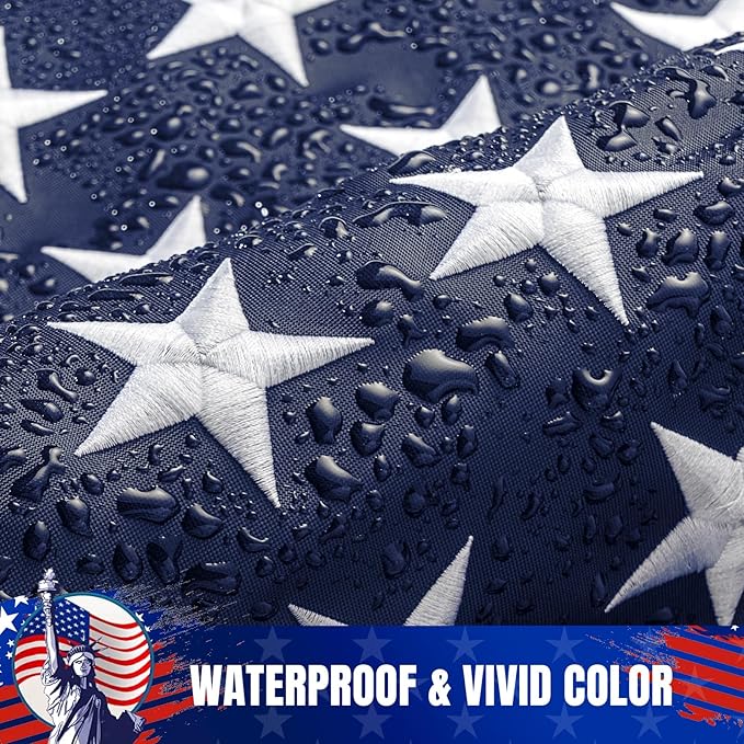 American Flag 5x8Ft for Outside, Long Lasting, Heavy Duty Nylon, Fade Resistant, High Wind US Outdoor Flags with Embroidered Stars, Sewn Stripes, Brass Grommets