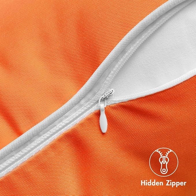 MIULEE Pack of 2 Outdoor Waterproof Pillow Covers Decorative Farmhouse Throw Pillow Covers Square Solid Color Couch Pillow Covers for Patio Tent Bed Sofa Living Room 20x20 Inch Bright Orange