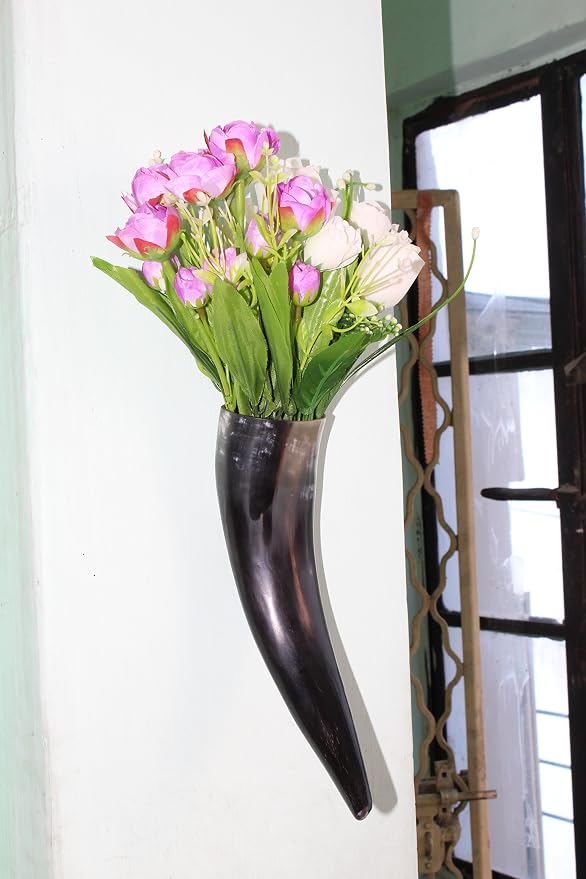 Flower Hanging Vase On The Wall, Set of 2 Made of Horn (8'' to 10'')