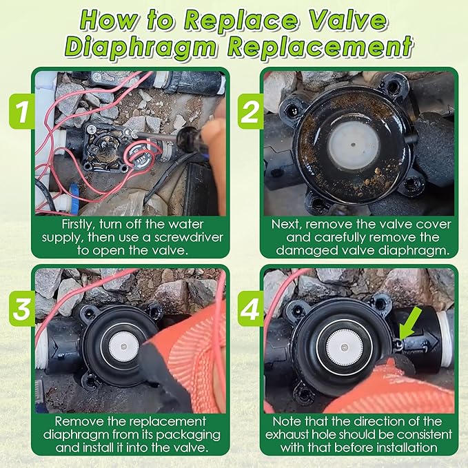2 Pack 1'' PGV Diaphragm Irrigation Valve Replacement Compatible with Hunter 332100 Diaphragm Repair Assembly Compatible with 3/4'' and 1'' PGV, SRV, ASV Valves, Leak Free Double Beaded Seal