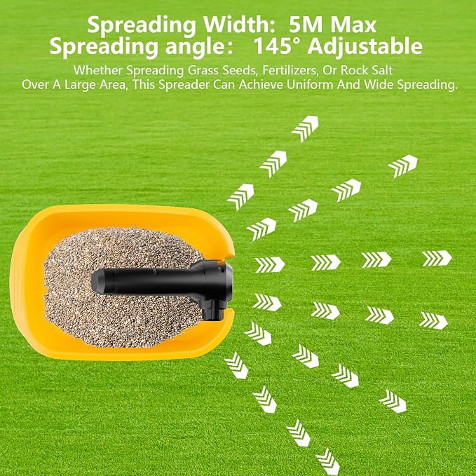 Seed Spreader Fertilizer Grass Seed Spreader Cordless Compatible with Dewalt 20V Battery, Salt Spreader for Snow 3.7L Handheld, All-Season Use [ Battery Not Included ]