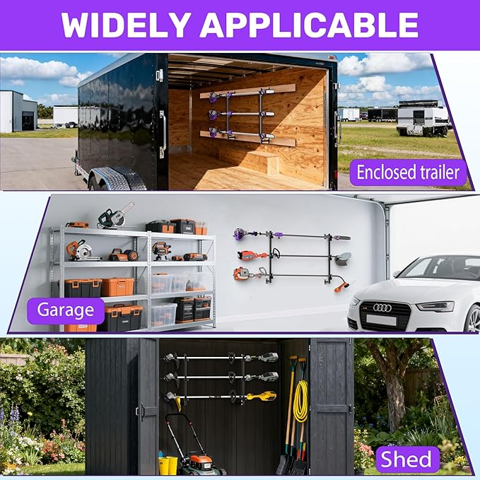 WooFog Weed Eater Rack for Enclosed Trailer, Trimmer Rack for Enclosed Trailer, Weed Wacker Rack for Trailer, Weed Wacker Holder for Trailer, Enclosed Trailer Accessories for Inside
