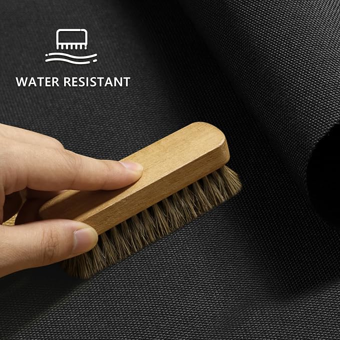 Waterproof Canvas Fabric by The Yard 58inch 600D Upholstery Material Polyester Fabric Outdoor Water Resistant Fabric for Sewing Chair Patio Cushion Purse Bag Interior, Pre Cut 3 Yard Black