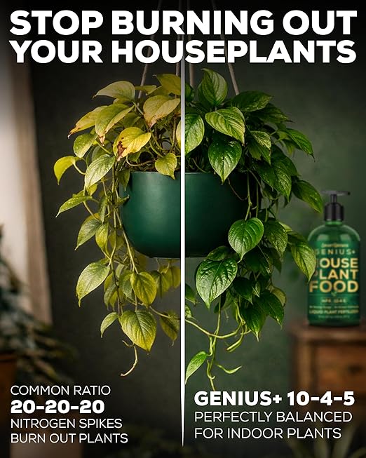 Plant Food for Houseplants, Instant Indoor Plant Fertilizer for Healthier Plants, Clean & Safe for Indoor & Outdoor Use, USA Made - Smart Grower Genius+ Easy Squirt Pump 8oz- 2 Pack Makes 192 Gallons