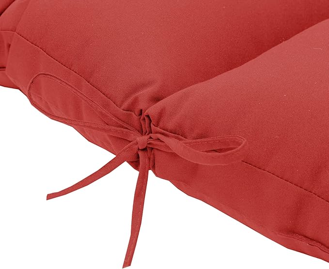 QILLOWAY Outdoor High Back Chair Cushion for Adirondack, All Weather Rocking Chair Cushions Thick Padded Replacement for Patio Furniture Set of 4,Red