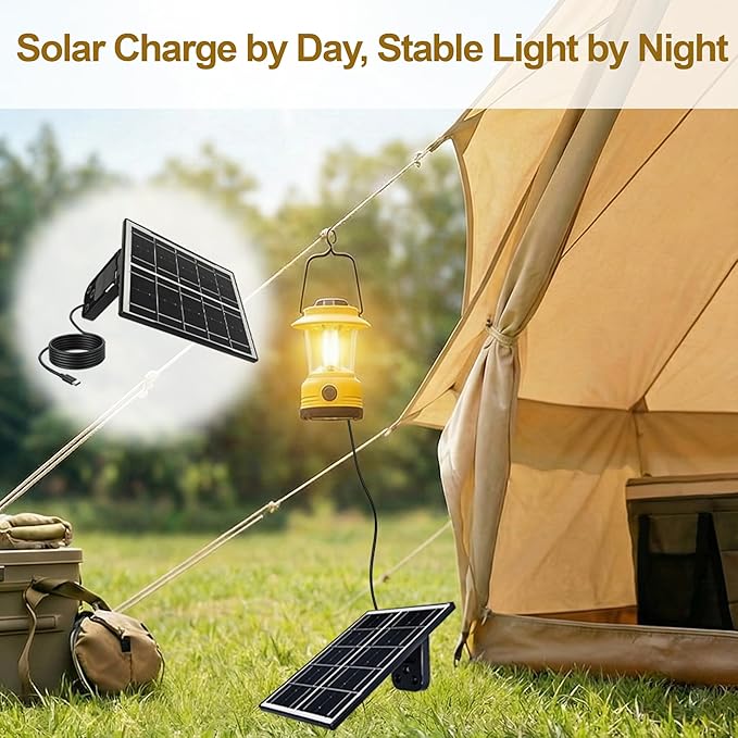 Eco-friendly 3W 5V Monocrystalline Solar Panel, Type-C Interface, IP66 Waterproof, 6.5-foot Cable, High Conversion Rate, Compatible with Various Electronic Devices