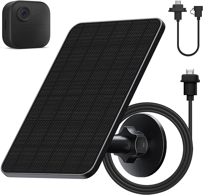 Solar Panel for Blink Outdoor 2K+/4th Gen and 3rd Gen XT3 XT2 XT Camera(Not Included),4W Solar Charger Compatible with Blink Outdoor Camera,Adjustable Mount 13.1ft Cable Rubber Plug,IP65 Waterproof