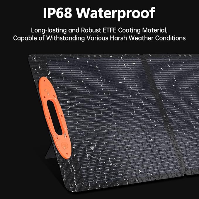 SOKIOVOLA N-Type 16BB 120W Portable Solar Panel for EF/Jackery/Bluetti/Anker Power Station 25% High Efficiency Foldable Solar Panel Charger with QC3.0 USB-A &Type-C Output IP68 for Outdoor Camping RV