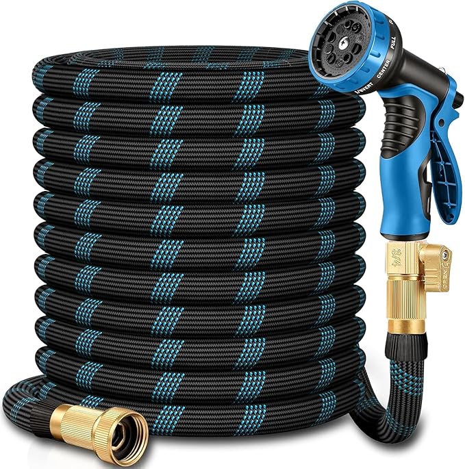 25 ft Flexible Garden Hose - 2026 Upgraded Heavy Duty Water Hoses with 3/4''Solid Fittings,Lightweight,No Kink & Tangle,Puncture Proof Garden Hoses pipe for Yard, Outdoors, Rv