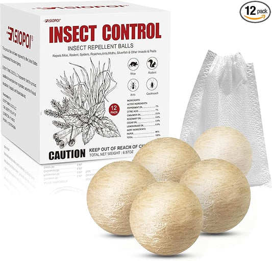 Natural Peppermint Insect Repellent, Spider Repellent Indoor, Fresh Mint Scent, Rodent Repellent for Car Engine, Home Storage, Safe for Kids and Pets