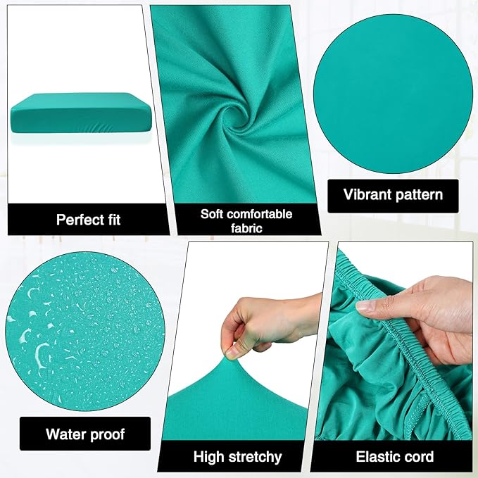 Newwiee 8 Pcs Stretch Patio Outdoor Cushion Covers Replacement for 4 Backrests and 4 Patio Cushions Covers, Waterproof Couch Sofa Slipcover Furniture Protector, Thin Fabric Breathable (Fruit Green)