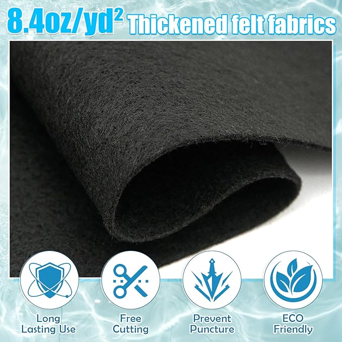 10FT Round Heavy Duty Pool Pad for Above Ground Pools, 8.4 OZ/M² Puncture Resistant Liner Protector, Seamless Under Pool Mat Extends Liner Life Geotextile Ground Cloth Gravel Concrete Dirt