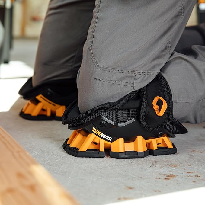 ToughBuilt - GelFit Stabilizer Knee Pads, Heavy-Duty Gel Cushioning with Ergonomic Support, Durable Hard Shell, and Stable Non-Slip Design for Construction & Flooring (TBL-KP-G205-R)