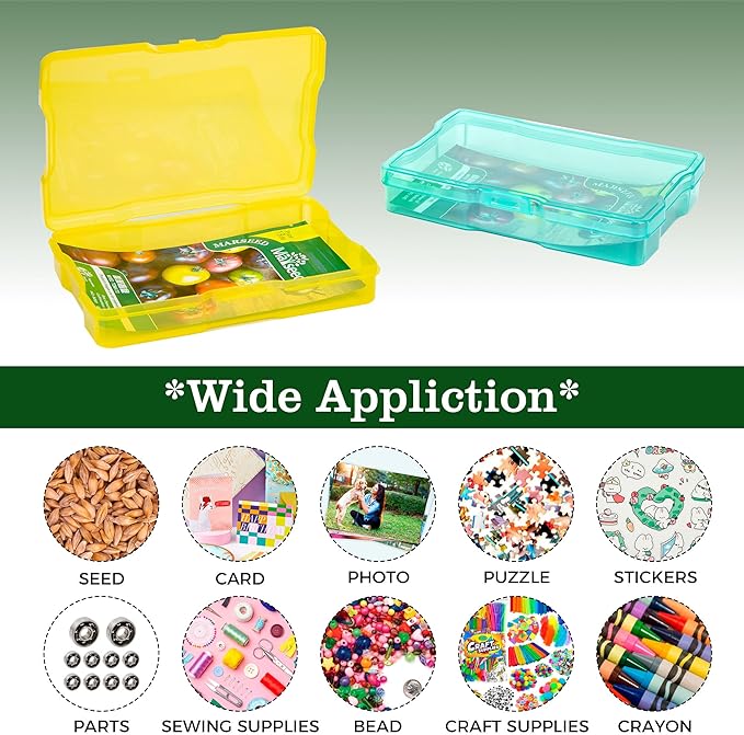 Dark Green Seed Packets Storage Organizer For Gargen Planting，16pcs 4×6 inch Colorful Seed Boxes With 16 pcs seed bags