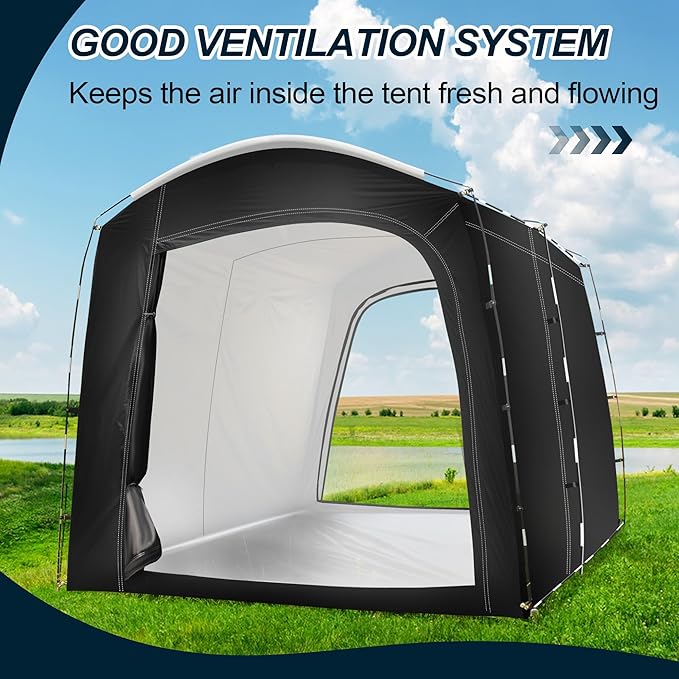 Bike Storage Tent,for 2-10 Bikes, 118 x 86 x 72 in Outdoor Portable Bike Storage Tent, 210D Oxford Fabric PU4000 Waterproof, 2 Rolling Doors, for Motorcycles or Large Motorcycles, Without Floor