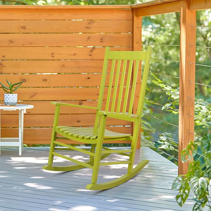 Shine Company Vermont Porch Rockers – Lime (Set of 2)