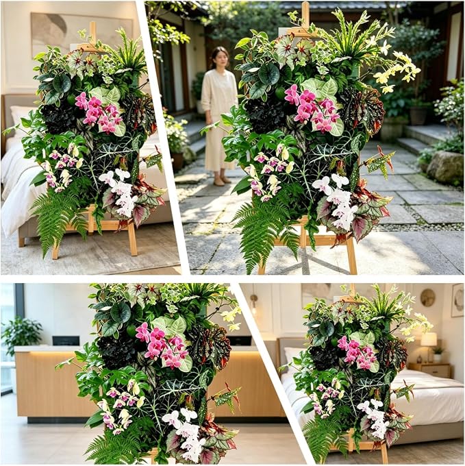 Living Wall Planter for Indoor Plants, Vertical Wall Planter System with 1 Stackable Pots, Wall Mounted Hanging Planter, Ventilation Design for Herbs, Succulents, Flowers (1Pot)