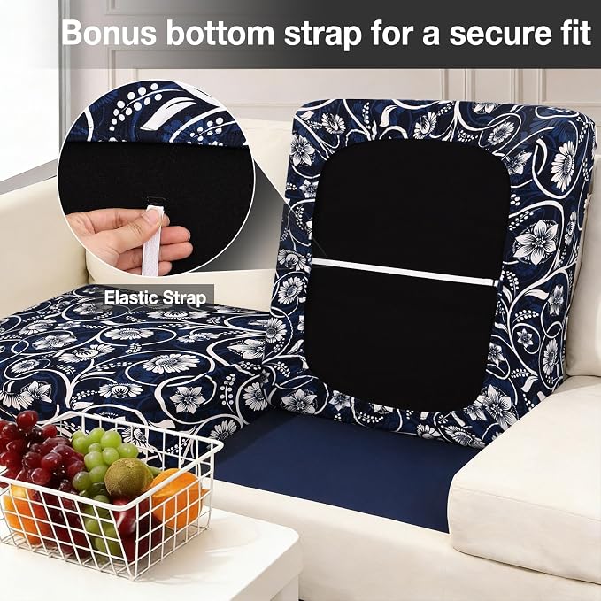 hyha 14Pcs Patio Cushion Covers, Stretch Outdoor Couch Cushion Covers, Washable Outdoor Chair/Sofa Slipcovers for Patio Furniture Cushions Protector with Elastic Bottom(Baroque,Cover Only)