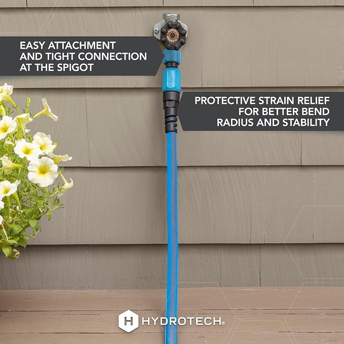 HydroTech FlatJacket 5/8" 25 ft Garden Hose with Patented Force Control Technology- Flexible, Kink-Free, Lightweight Hose for Lawn, Garden, Car Washing, Deck and Patio Cleaning