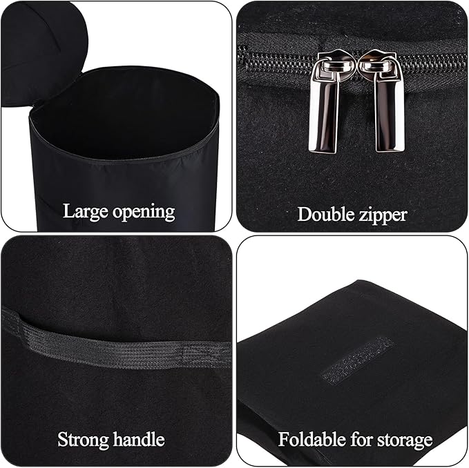 2 Pack Compost Bins Outdoor, 34 Gallon Reusable Home Compost Bucket with Observation Windows for Outside Garden, Backyard, Heavy Duty Nonwoven Fabric Yard Waste Bag