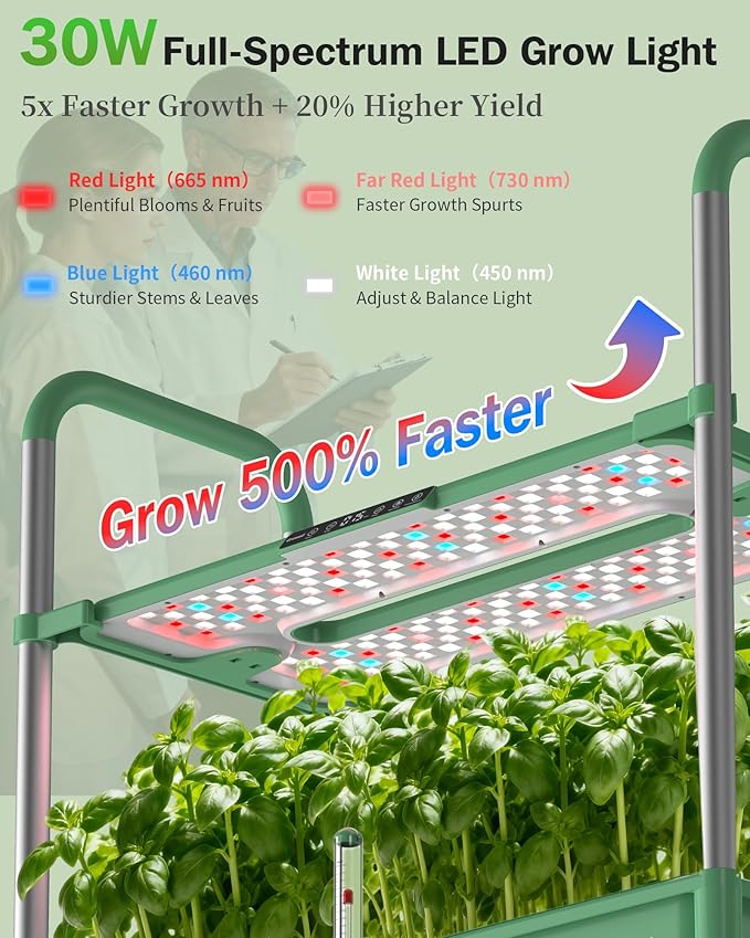 Growell Large Hydroponics Growing System Kit, Vertical Indoor Herb Garden Kit with LED Grow Light & Independent Water Pump, 42L Movable Indoor Planter Perfect Gardening Gifts (3 Tier-81 Pods Green)