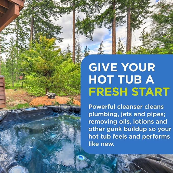 FROG Pipe & Jet Cleanser for Hot Tubs - Single Dose Deep Clean Purge Cleaner Packets for Clear Water - Prefilled for Hot Tubs up to 600 Gallons - 4 Pack