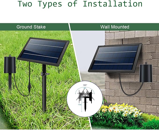 Lewisia 8W Solar Pond Aerator with Built-in 2400mAh Battery Backup, 3 Working Modes, 2 Air Stones, Solar Powered Air Pump for Pond Fish Tank Hydroponics Bubble Oxygenator