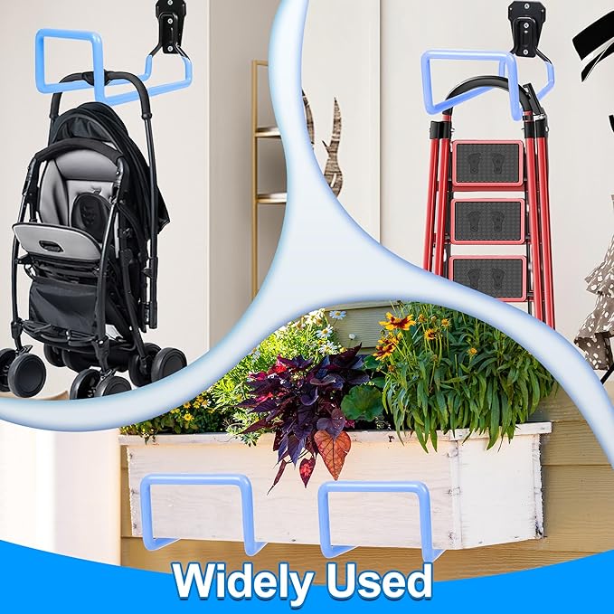 PeoMev Hose Holder Wall Mount - Metal Hose Hook Garden Hose Rack Heavy Duty Water Hose Reels for Outside Water Hose, Extension Cords