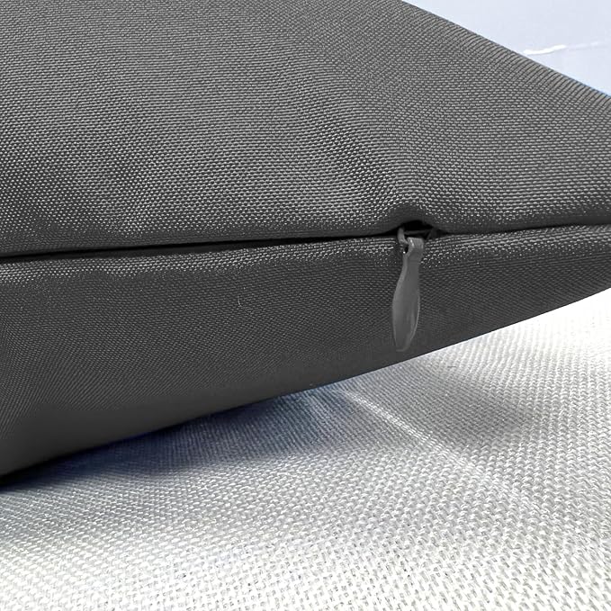 VAKADO Outdoor Waterproof Throw Pillow Covers 20X20 Set of 2 Decorative Darkgrey Patio Furniture Cushion Cases Outside Decor for Couch Garden Bench Porch