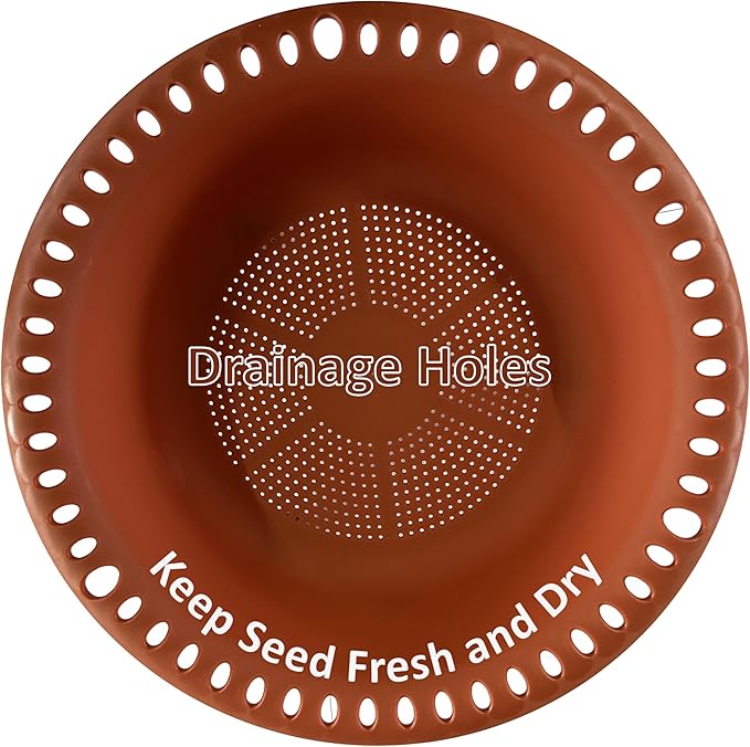 Hanging Bird Feeder Tray 10inch with Drainage Holes Fit Most Seed, Bird-Feeder Hanging for Garden Yard Outside, Terracotta