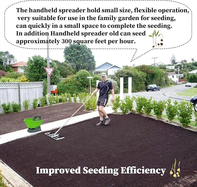 Handheld Power Spreader, Electric Seed Spreader, Electric Fertilizer Spreader, Handheld Seed Spreader, Type-C Smart Charging Port, Ultra-long Battery Life, No Battery Backup Required, 3-Year Warranty