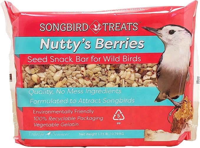 Wildlife Sciences Songbird Treats Seed Cake Variety 4 Pack | Large Seed Cakes for Wild Birds | 1.5-2 lb Each