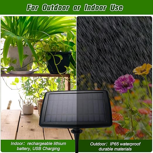Solar Automatic Drip Irrigation Kit System, 12 Timer Settings Garden Irrigation System, Self Watering Devices for Plants, Raised Beds, Greenhouse, Travel, IP44 Waterproof (15 Pots)