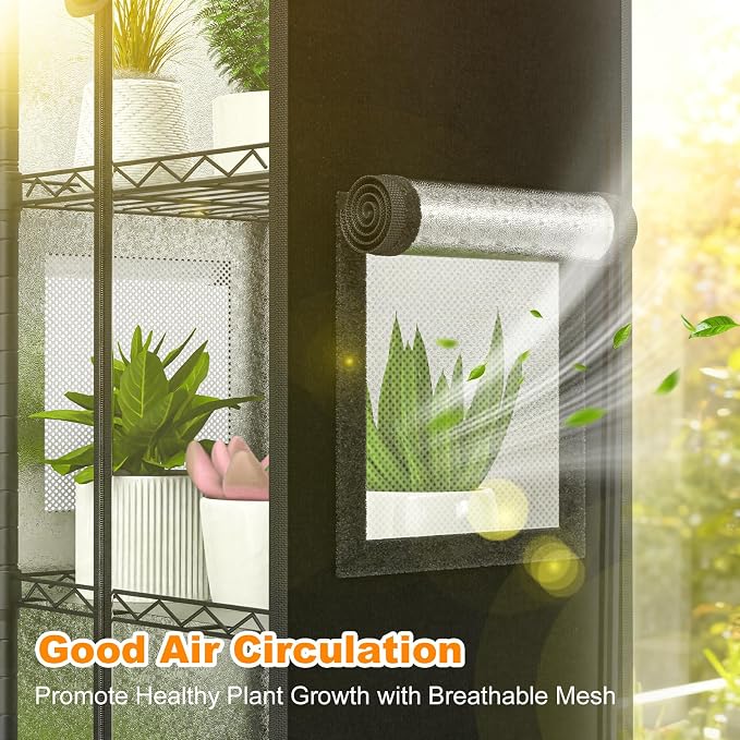 Small Greenhouse for Indoors, 5 Tier 15.7" L×11.8" W×62.3" H | adjustable shelves，Portable Greenhouse with Wheels， Metal Shelf，for Growing Flowers and Seedlings