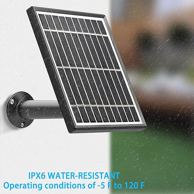 Solar Panel Compatible with Video Doorbell 1/newes Generation(2020 Release-1080p), Waterproof Charge Continuously,5 V/ 3.5 W (Max) Output, Includes Secure Wall Mount,5.0M/16 ft Power Cable