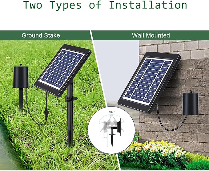Lewisia 4W Solar Pond Aerator Air Pump Kit with Air Hose and Bubble Stones 3 Working Modes Bubble Oxygenator
